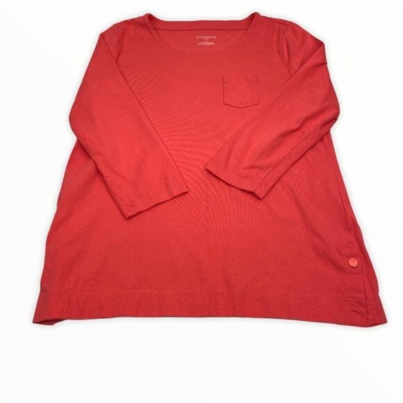 Talbots Peach Round Neck Top Size Medium - Picture 1 of 6